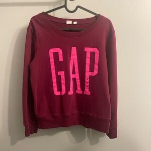 GAP Maroon Pullover with Vibrant Pink Logo